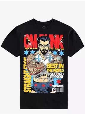 WWE Black Graphic 'Best in the World' Comic-Style Crew Tee